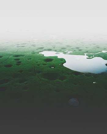 aerial photography of body of water