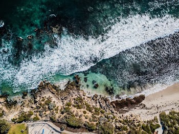 aerial photography of body of water