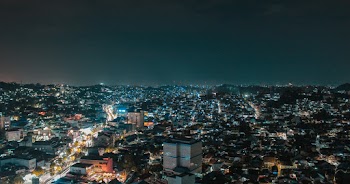Aerial Photography of Buildings during Nighttime