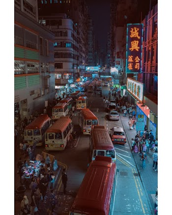 Aerial Photography Of Busy Street With People During Night Time