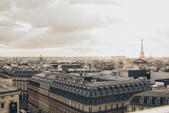 Aerial Photography of Concrete Buildings in Paris, France Near Eiffel Tower
