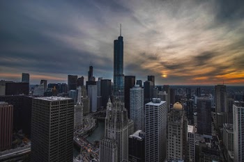 Aerial Photography of Glass Buildings in City