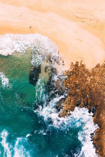 aerial photography of green sea