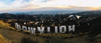 aerial photography of Hollywood California