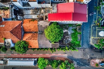 Aerial Photography of Houses and Concrete Road