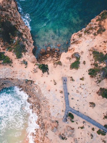 aerial photography of island