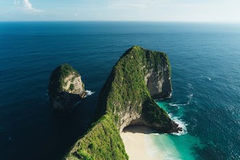 aerial photography of island