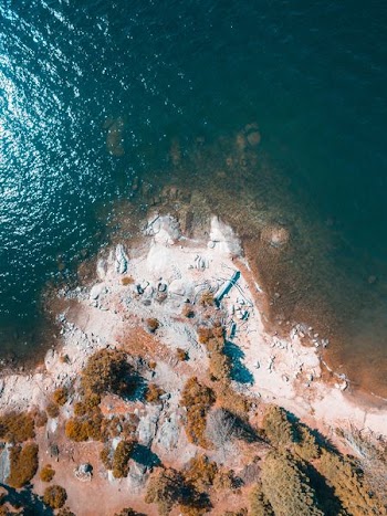 aerial photography of island