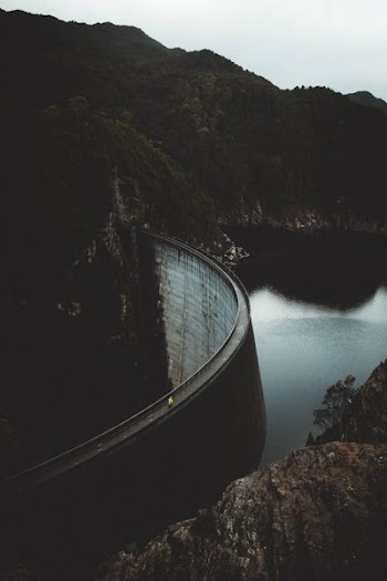 aerial photography of man-made dam