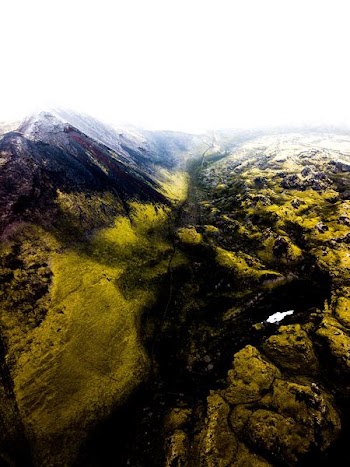aerial photography of mountain