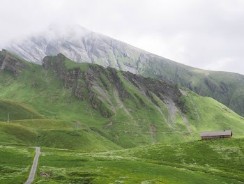 aerial photography of mountain
