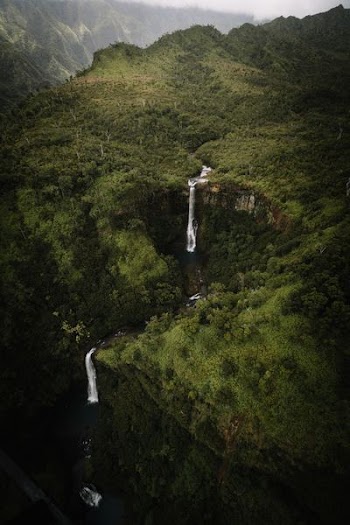 aerial photography of mountain