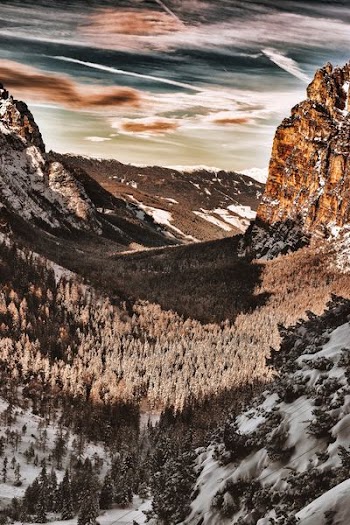 aerial photography of mountain