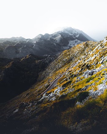aerial photography of mountain