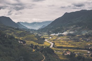 aerial photography of mountain