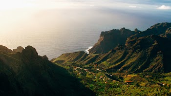 Aerial Photography of Mountain and Ocean View