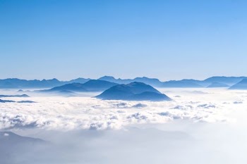 aerial photography of mountains