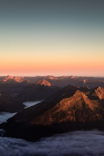 aerial photography of mountains