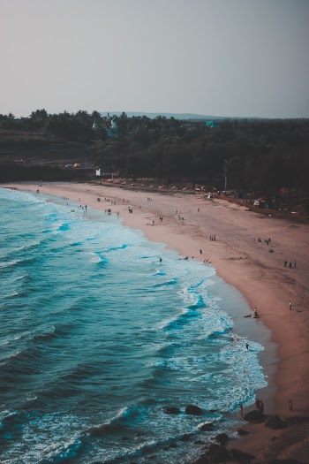 Aerial Photography of People on White Sand Beach