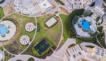 Aerial Photography of Resort and Stadium