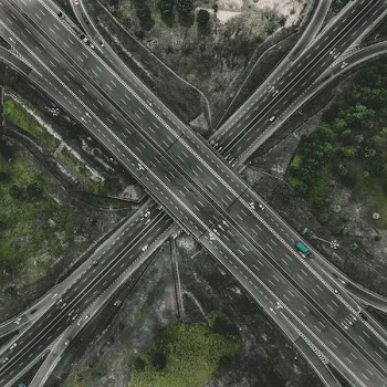aerial photography of road