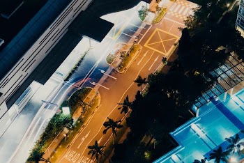 aerial photography of road and buildings