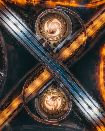 Aerial Photography of Road during Nighttime