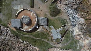 aerial photography of round building