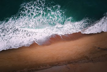 Aerial Photography of Sea Foam