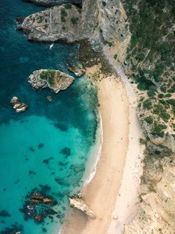 aerial photography of seashore