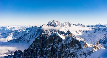 aerial photography of snow covered mountain