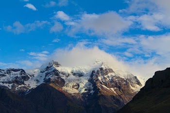aerial photography of snow covered mountain