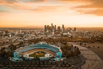 aerial photography of stadium