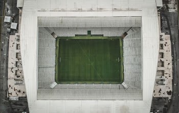 aerial photography of stadium