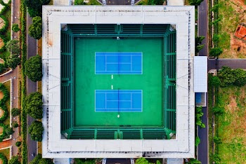 Aerial Photography of Tennis Court