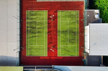 Aerial Photography of Tennis Field With No People