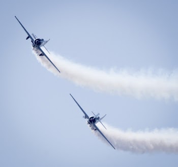 Aerial Photography of Two Airplanes Flying