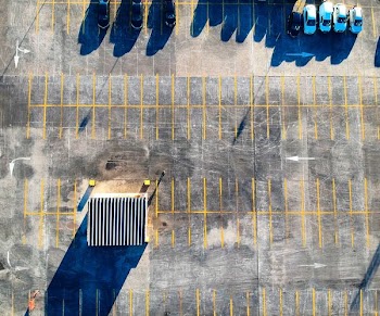 aerial photography of vehicles on parking lot