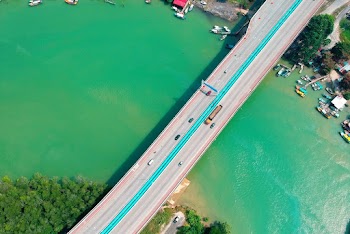 Aerial Photography of Vehicles Traveling on Bridge
