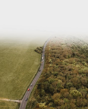 Aerial Photography of Vehicles Traveling on Road