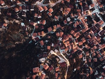 aerial photography of village