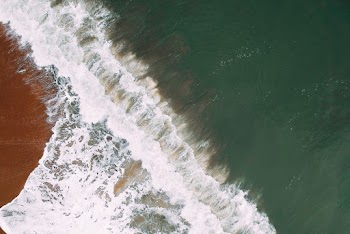 Aerial Photography of Waves Splashing on Seashore