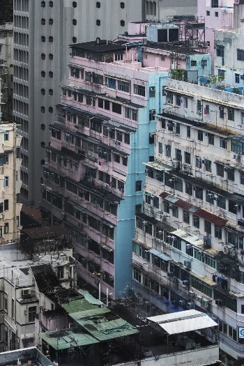 Aerial Photography of White and Blue Concrete Buildings