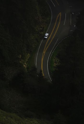 aerial photography of winding road