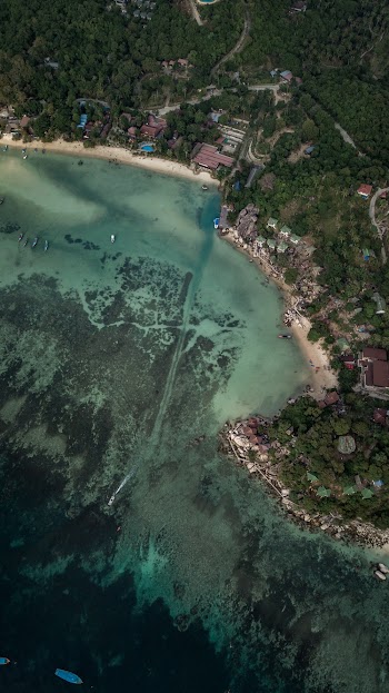 Aerial Shot Of Island