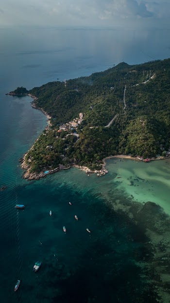 Aerial Shot Of Island