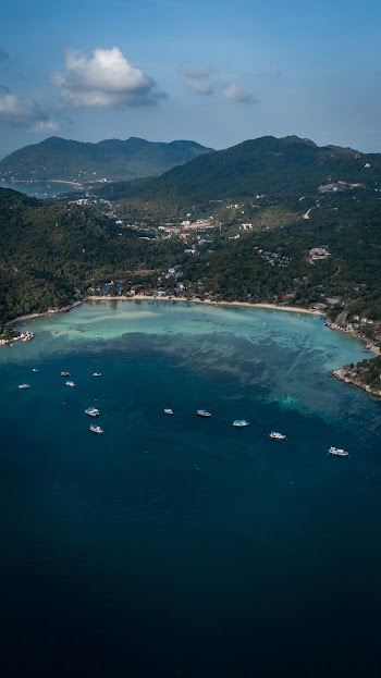 Aerial Shot Of Island