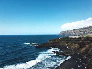 aerial shot of shore
