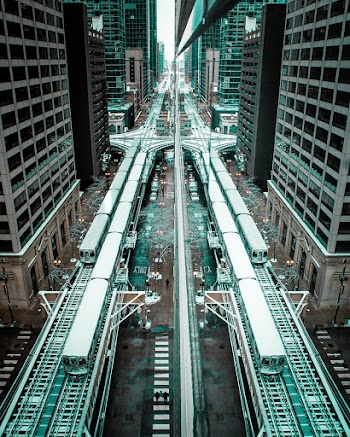 Aerial Shot Of Trains