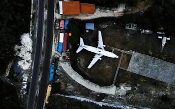 Aerial Shot Of White Airplane